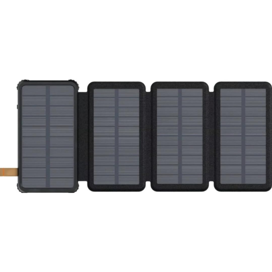 Solar Power Bank 20000mAh con 4 Paneles Solares – Cargador Portátil Impermeable IP65 – Carga Rápida USB y USB-C – Powerbank para iPhone, Samsung – Camping, Outdoor, Emergencias – QuickPrep