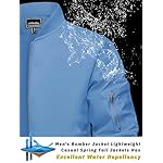 TACVASEN Men's Bomber Jacket Lightweight Casual Spring Fall Windbreaker Zip Up Coat with Pocket