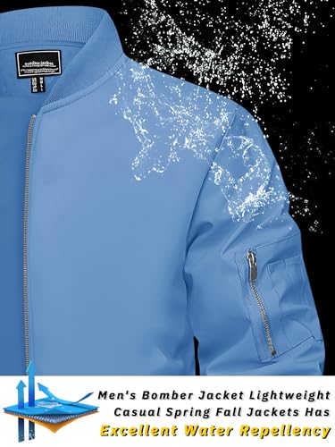 Image of TACVASEN Men's Lightweight Jacket Casual Spring Fall Windbreaker Bomber Zip Up Coat with Pocket