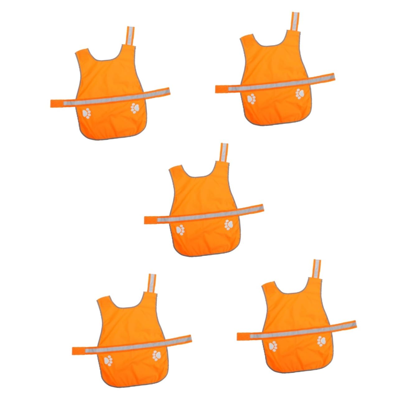 Beavorty 5pièces Gilet Réfléchissant pour Chien Oxford Ajustable Vêtement De Sécurité pour Animaux De Compagnie pour Extérieur