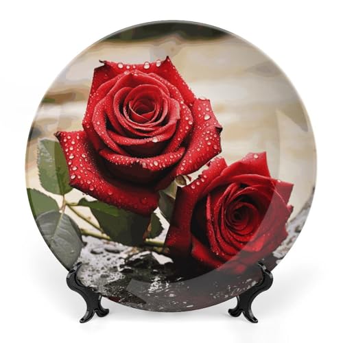 Plato decorativo de porcelana Bone China de 7 pulgadas miniatura 1