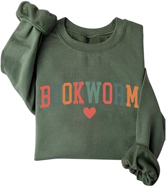 Book Lover Sweatshirts for Women Bookworm Reading Fleece Lined Sweatshirt Teacher Bookish Librarian Pullover Tops