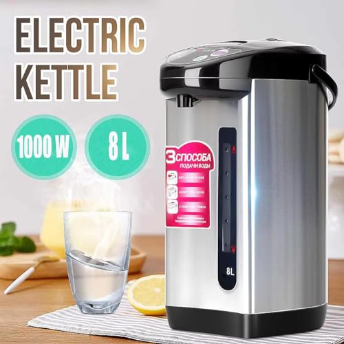 Image of ZYNTO Electric Water Kettle 8 Liter Kettle with Temperature Settings, Safety Lock, Stainless Steel, Automatic Shut-Off And Dry-Boil Protection, Rapid Heating For Tea, Coffee. (1)