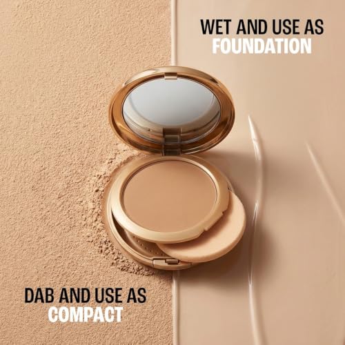 Image of Lakme Unreal Dual Cover Pressed Powder, 2 In 1 Compact + Foundation, Non Cakey Coverage, Lightweight & Long Lasting Compact, 10 Ivory, 9g (Pack of 2)