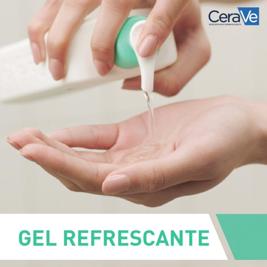CeraVe Gel Limpiador Espumoso, Para Piel Normal a Grasa, Elimina el Exceso de Grasa y Suciedad, Enriquecido Con Ceramidas Esenciales, Niacinamida y Ácido Hialurónico, Apto para Rostro y Cuerpo, 473ml
