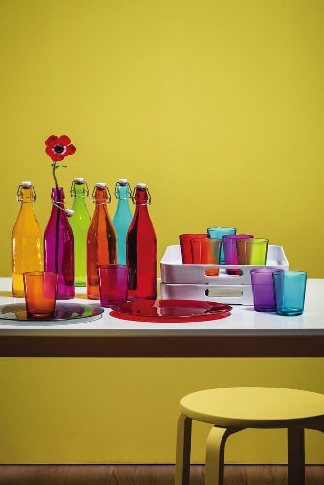 Bormioli Giara - Bottiglie di vetro con chiusura ermetica, 6 pezzi | Capacità: 1000 ml | Altezza totale: 26,5 cm | Perfette per olio, grappa o per servire acqua, succhi di frutta e vino