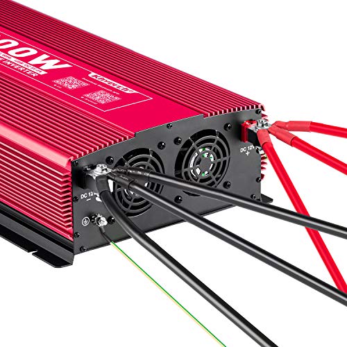 KINVERCH 5000 Watts Power Inverter 12V to 110V, Modified Sine Wave Car Inverter, Dual 110 Volt AC Outlets, Hardwire Kit, DC to AC Converter with Bluetooth APP Remote Control