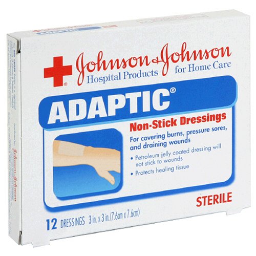 Johnson & Johnson Adaptic Non-Stick Dressings, 12 Dressings