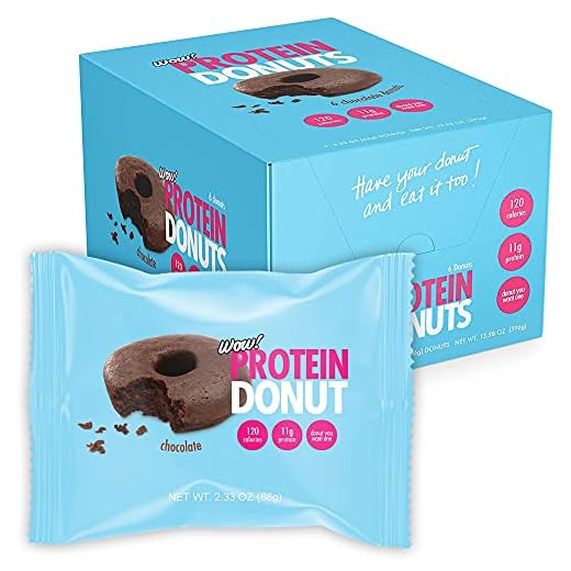 Wow! Protein Donuts, High Protein Snacks, Low Carb, Low Calorie, & Low Sugar, Healthy Snack with 11g of Protein (Chocolate, 6 Pack)