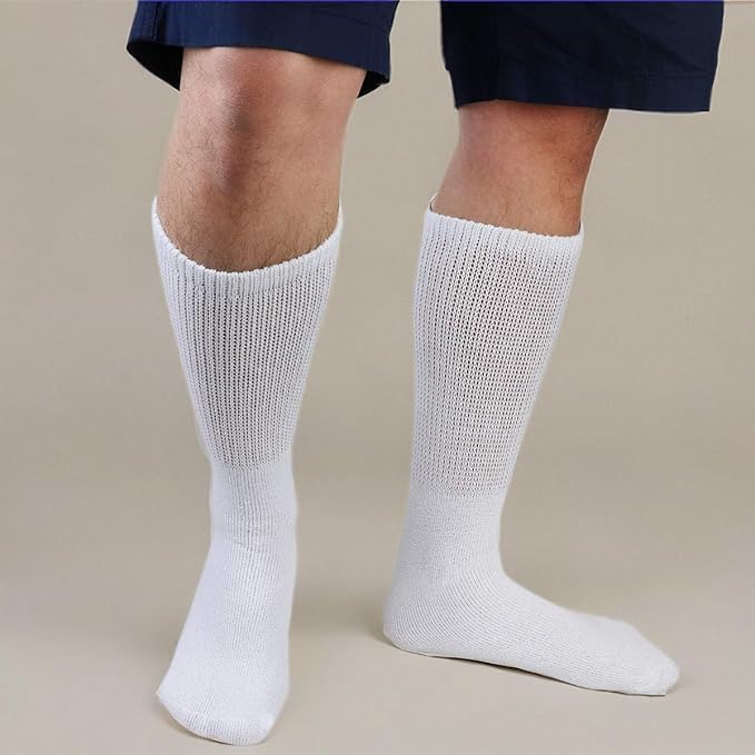 Falari Physicians Approved Diabetic Socks For Men Women Non-Binding Loose Top Wide Crew Length - Image 3