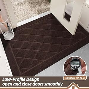 Beqhause dirt trapper door mat 36 x 60 non slip machine washable entryway rug dog door mat indoor stain resistant and absorbent welcome mat for front back door muddy wet shoes paws brown  urban country home decor
