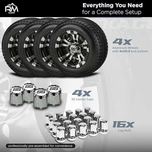 RM Cart Warlock Golf Cart Tire & Wheel Set
