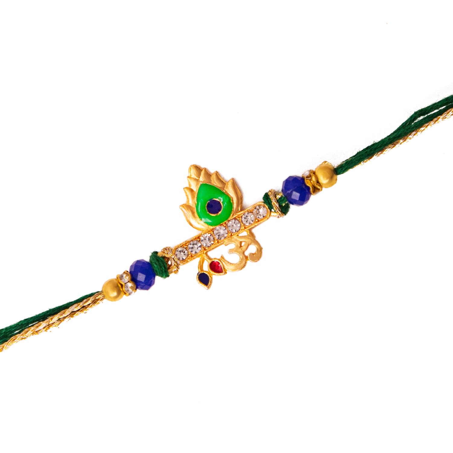 Kaameri Bazaar Raksha Bandhan Green & Golden Om & Peacock Feather Religious Designer rakhi for brother with Roli Chawal Pack for bhai, brother (B0D14S5C1G) Amazon Price History, Amazon Price Tracker