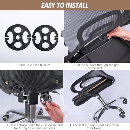 Image of MYFAMIREA 2PCS Car Seat Cushion Pad 1.2 inch Thick Comfort Seat Protector for Car Driver Seat Office Chair Home Use Memory Foam Seat Cushion with Non Slip Bottom, 20'' x 18.5'', Black