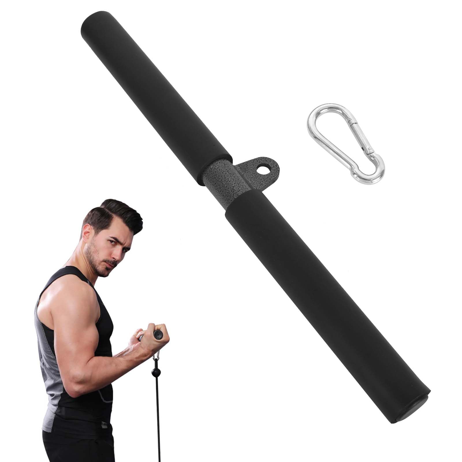 Fitness LAT drążek do ściągania, obrotowy prosty drążek, drążek na biceps i triceps z karabińczykiem, przystawki do maszyn kablowych, trening siłowy mięśni ramion, przystawka do ściągania LAT z