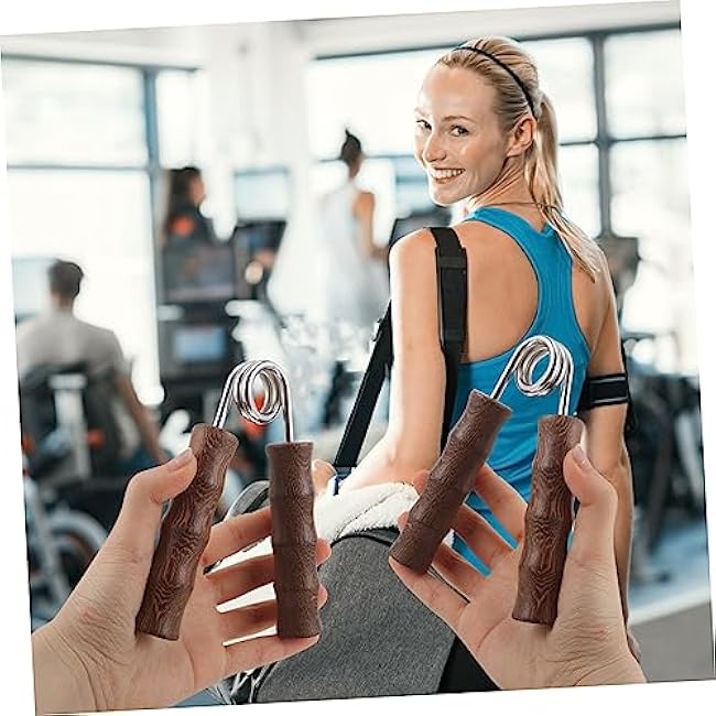 1pair Wooden Hand Gripper Kit Fitness Arm Strength Trainer Non-skid Grip for Home Gym Hand Exerciser for Strengthening Fingers Forearms for Workout Enthusiasts