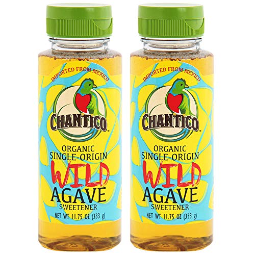 Chantico Agave Sweetener (Wild Agave, 2 Pack of 11.75oz Bottles) Organic Natural Sugar Substitute with a Low Glycemic Index and a Premium Food Taste - Stevia Alternative and Honey Replacement