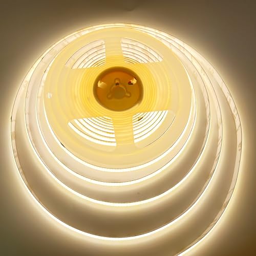 Image of 24V COB LED Strip Light Natural White 4000K IP20 Uniform Light Emitting 480LEDs /M 16.4FT /5M CRI90 Flexible Can be Cropped LED Light Strip Cabinet Home DIY Lighting (Natural White 4000K)