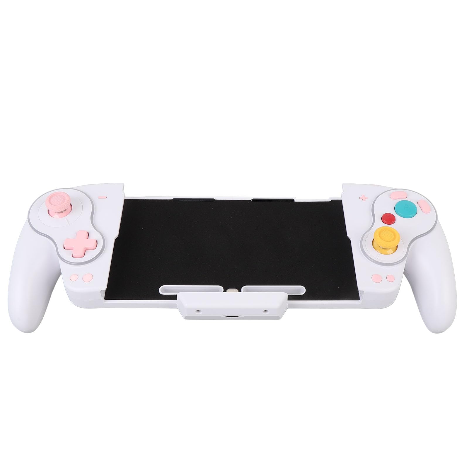 Controlador Joypad Inalámbrico con Teclas Mecánicas de una Pieza para Interruptor OLED, Vibración Ajustable, Luces RGB, para Entusiastas de los Juegos (WHITE)