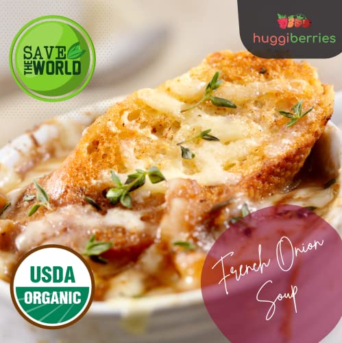 Huggiberries Organic Onion Granules 3.5 Oz - Pure, Natural, And Delicious Onion Powder For Soups, Veggies, Meat - Gluten-Free, Vegan, And Organic Potent - Antioxidants, Supports Heart And Cardio #TOP5