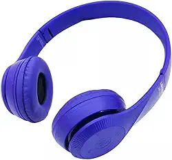 Fone De Ouvido Headphone Bluetooth 5.0 Bateria Longa Duração Sem Fio Extra Bass Dobravel Para Treino, Academia, Trabalho (Azul 2)
