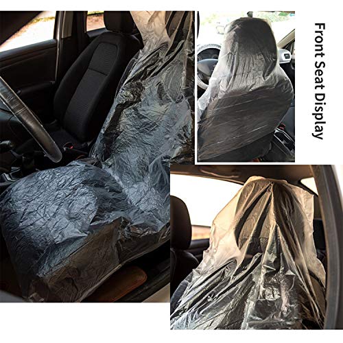 Awagas 100Pcs Ultra-Thick 20G Disposable Plastic Car Seat Covers Universal Clear Vehicle Seat Protector Car Chair Covers Mechanic Valet Roll Anti-Dirty Dustproof Disposable Car Seat Cover #TOP1
