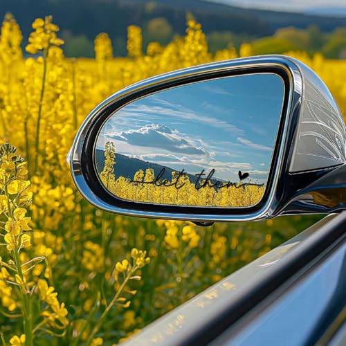 Image of Zpana Car Rearview Mirror Sticker, 3PCS Let Them Vehicle Rear View Window Decal with Heart, Positive Self Affirmation Mindfulness Automotive Bumper Protector Accessories, Universal Fit (Black)