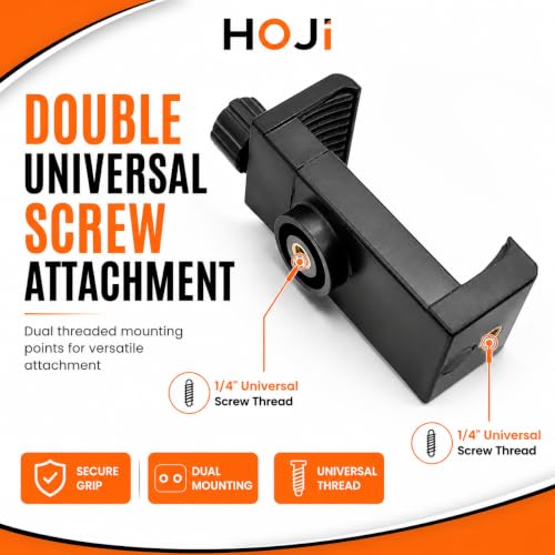 Image of HOJI Phone Bike Mount Adapter Kit - Universal Cell Phone Holder Clip with Go- Pro j-Hook, Flat & Adhesive Mounts, Thumbscrew