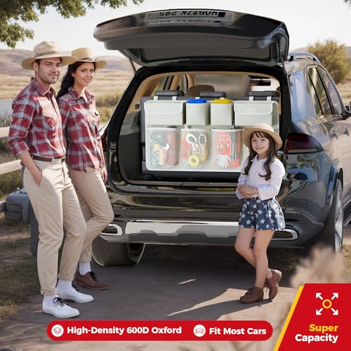 Image of SURDOCA Car Trunk Organizer, LARGE CAPACITY Car Storage Bag with 8 Pockets, 7X Upgraded Trunk Storage Organizer for Car, SUV, Truck, MPV