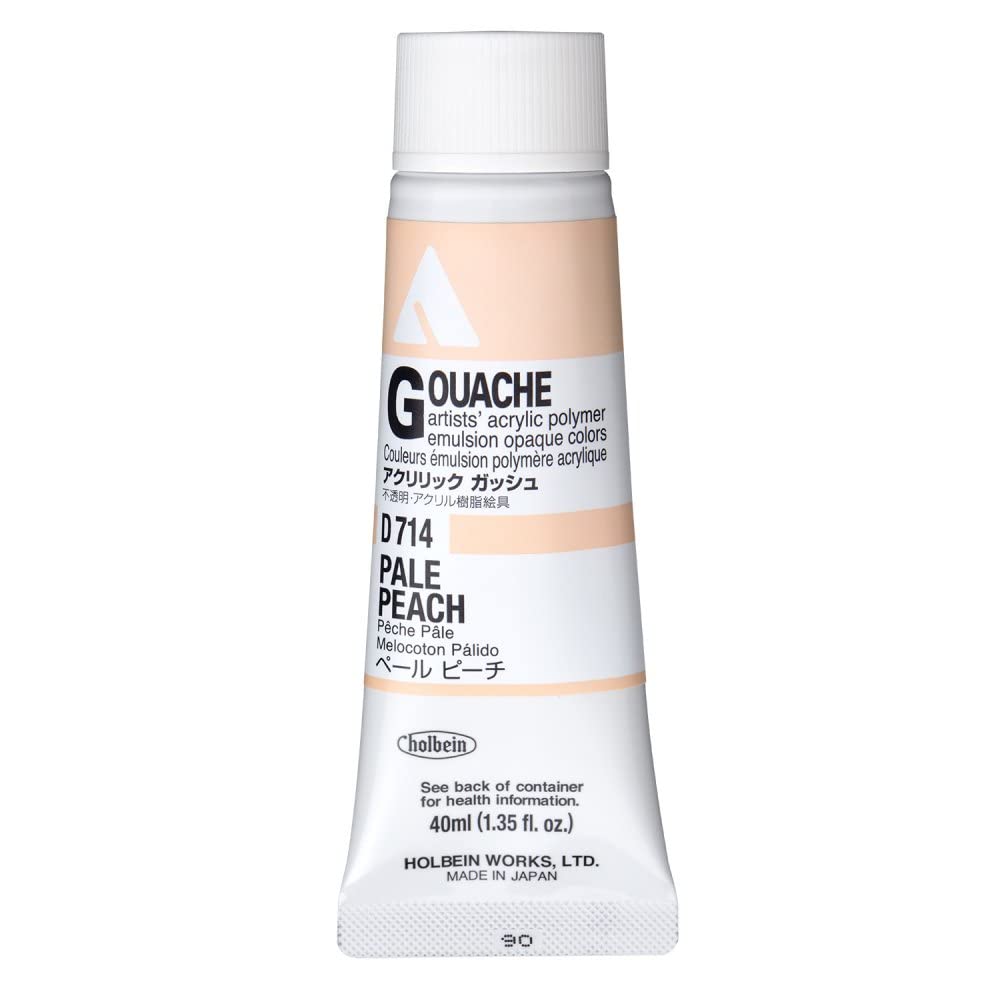 Gouache acrylique Holbein Pale Peach D714A tube de 40ml pour artistes