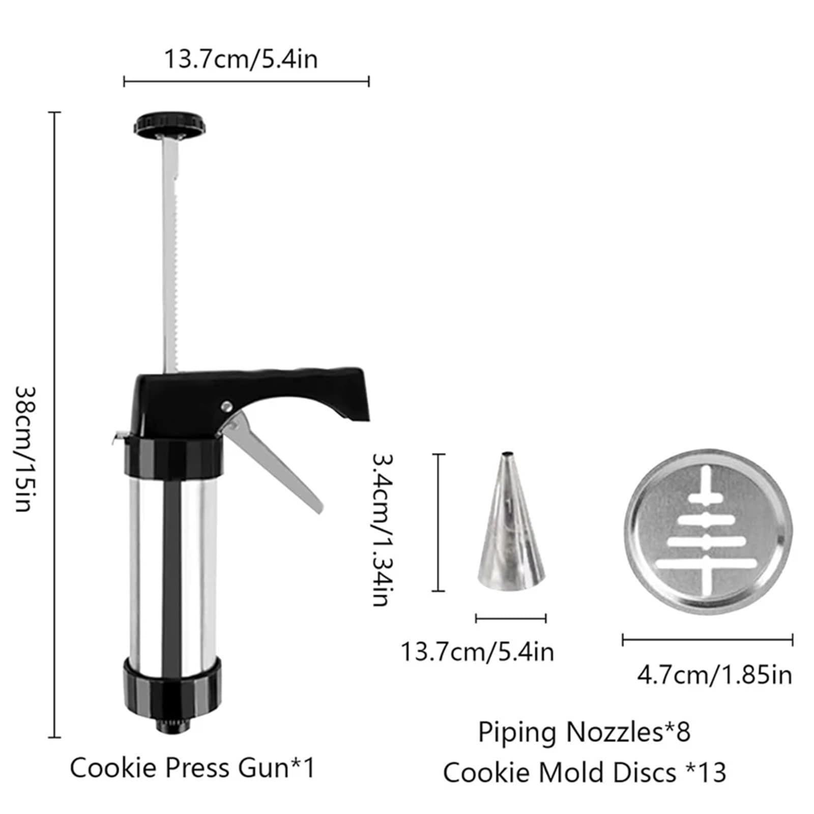Kit de Presse à Biscuits en Acier Inoxydable, Ensemble Pistolet, Outil Cuisson DIY, Gadgets Cuisine(8 Discs)