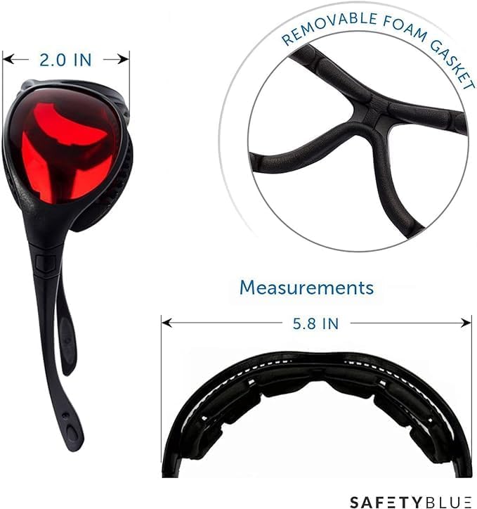 Sleep Savior Deluxe Ultra with Head Strap - Red Night Glasses - Red Light Glasses for Better Sleep