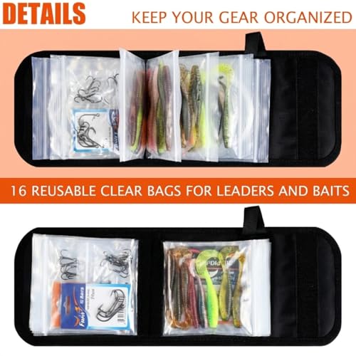 Sunnymove JIH-Sunnymove-3689 2 Pack Funda para Cañas de Pescar 20 Bolsillos Naranja miniatura 4