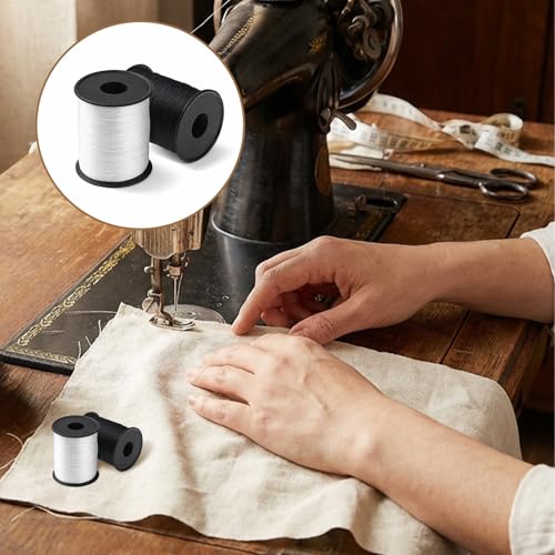 Hilo de tapicería resistente, 2 carretes, 150 yardas negro blanco miniatura 5