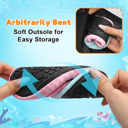 Image of LeIsfIt Kids Water Shoes Girls Boys Quick Dry Aqua Socks Breathable Swim Shoes Non-Slip Barefoot Socks for Beach Surf