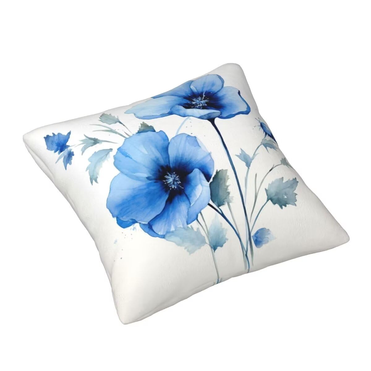 Federe Cuscini Divano 65x65 cm Set di 2 in Velluto Copricuscini Divano, Federe Cuscini Fiore Blu Decorativi Cuscini per Divano, Federe Cuscino Divano per Soggiorno, Camera da Letto Room Decor -TR254