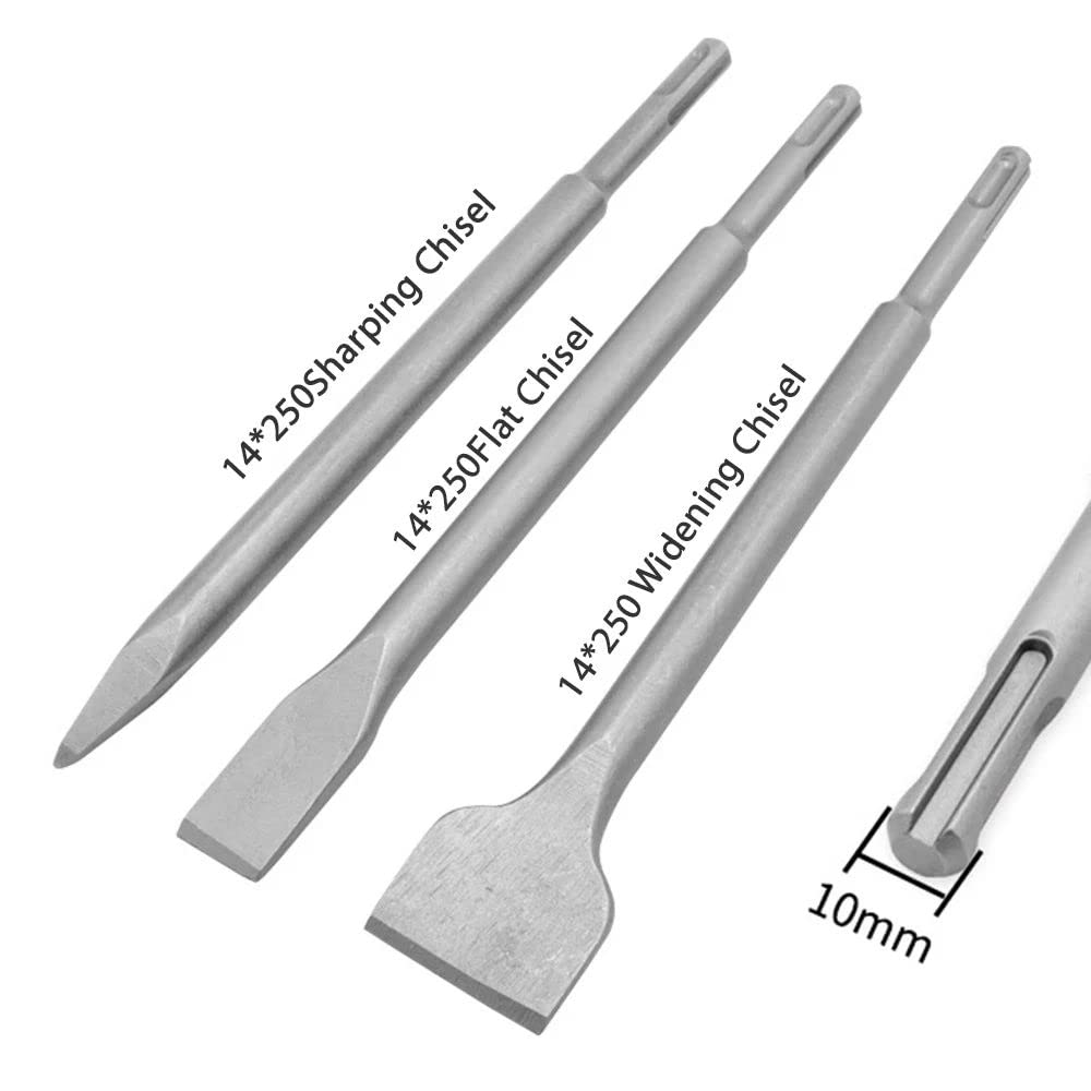 Ensemble de 4PCS 250mm SDS S-Harp Flat Widening Burin pour Brique Pierre Béton