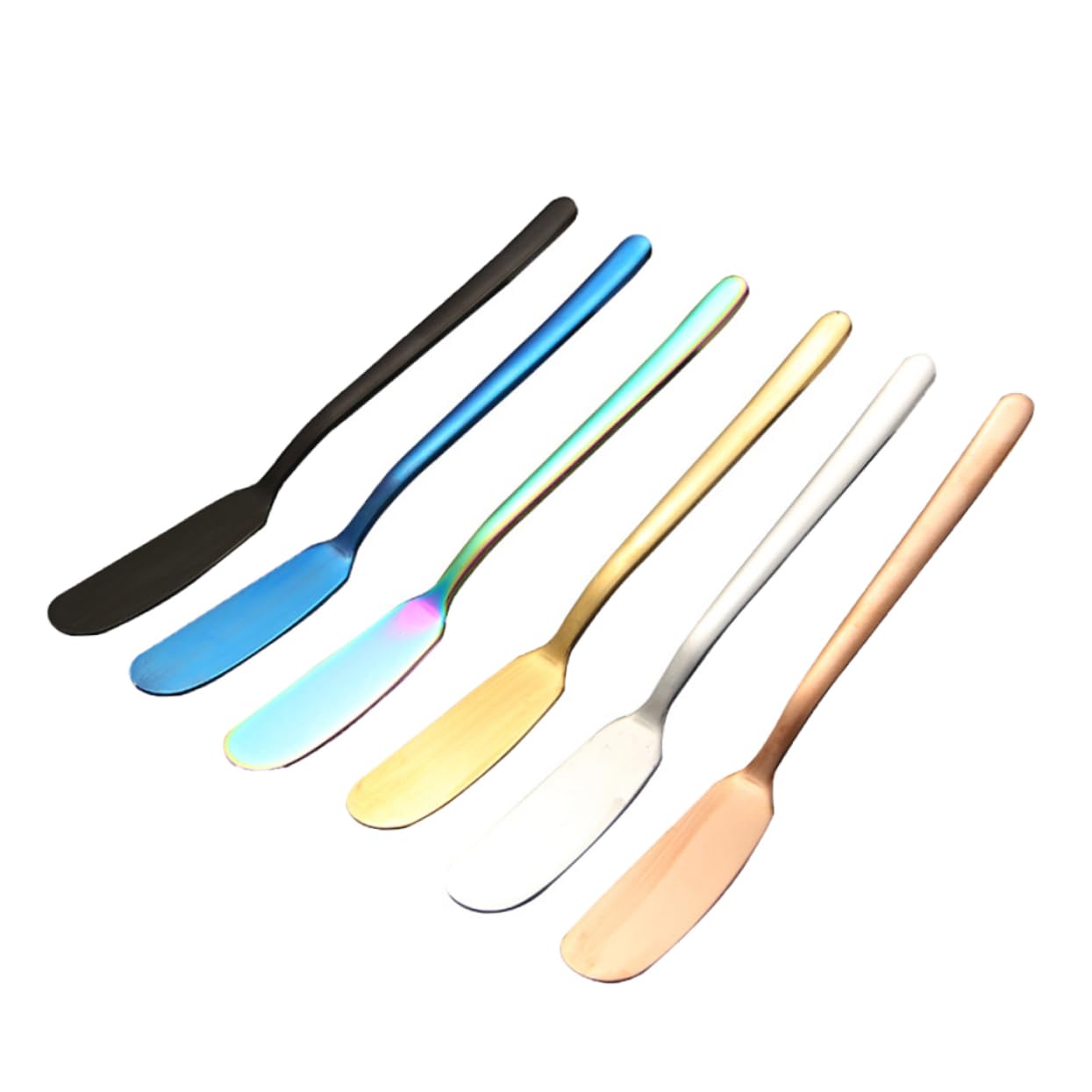 ABOOFAN 6PCS Stainless Steel Butter Spreader Elegant Long Handle Knives for Spreading Butter Cream and Jam for Breakfast and Baking