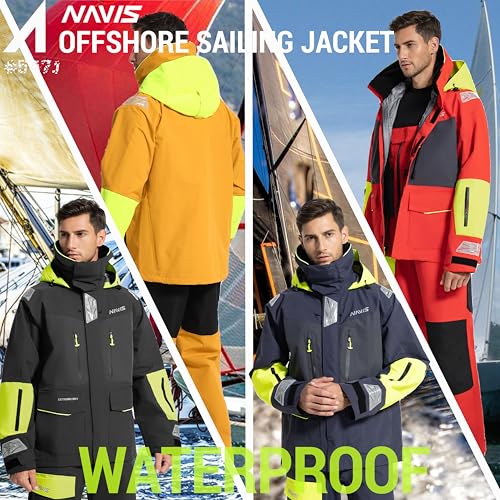 Men’s Offshore Sailing Jacket – 3L-Gore Pro-Tex Waterproof Foul Weather Gear for Coastal & Ocean Sailing2
