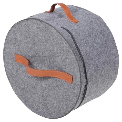 FONDOTIN 帽子収納ボックス 丸型大容量帽子ケース 持ち運び便利な手提げデザイン 家や旅行用にな耐久性収納ケース