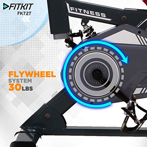 Image of Fitkit FK727 (30lbs Flywheel, Max Weight - 150Kgs) Bluetooth Enabled Exercise Spin Bike with Free Home Installation and Connected Live Interactive Sessions by cultsport