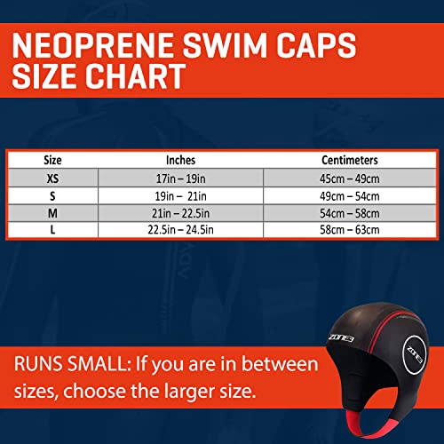 ZONE3 NEOPRENE SWIM CAP S, Black, Red - Image 4