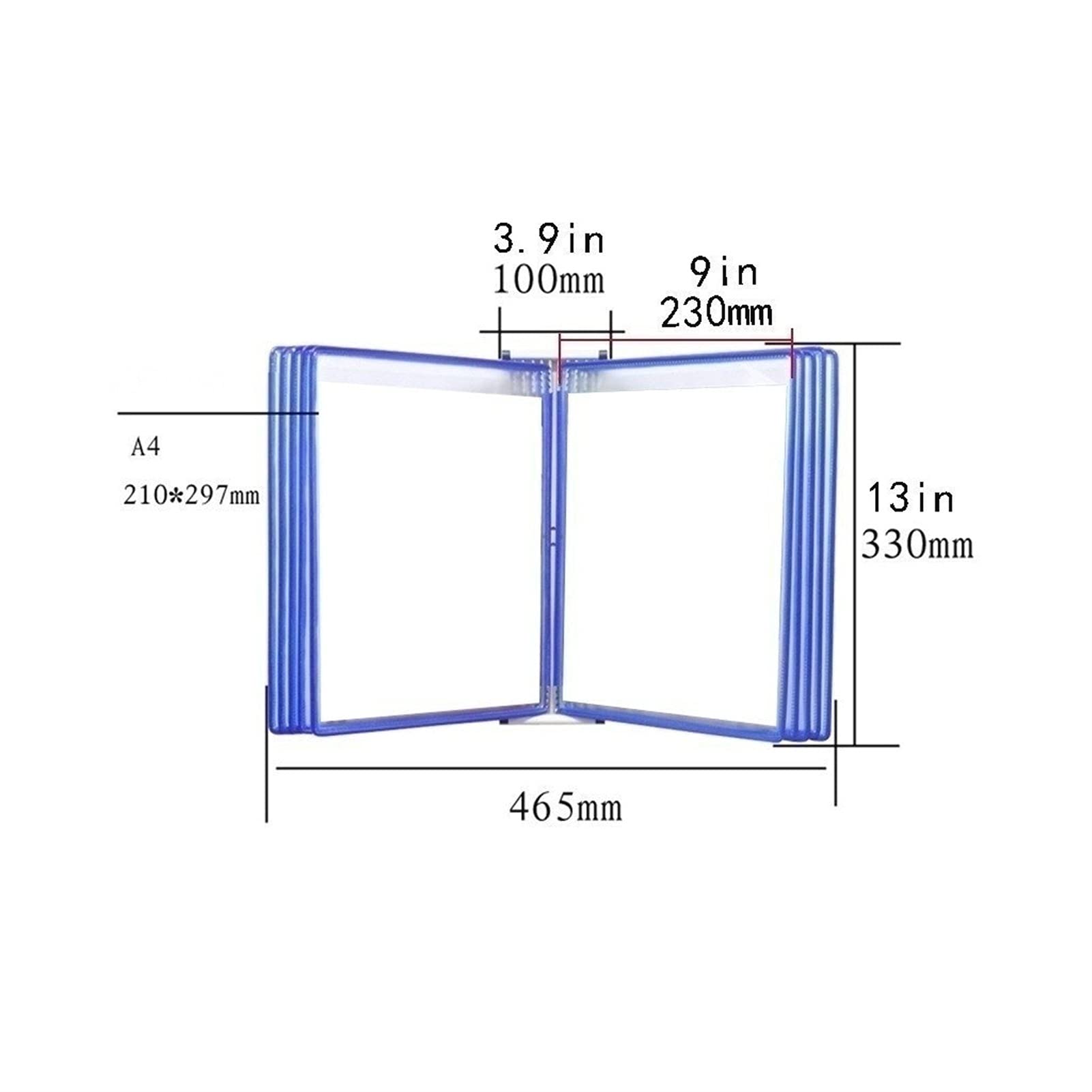Wandmontiertes Referenzdisplaysystem, Hängender Wand-Aktenorganizer, A4-Präsentationsmappe – [21 cm × 29,7 cm] 20 Fächer, Mappen,