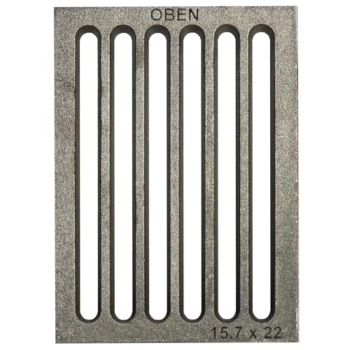 ScarMaxx - Kaminrost Gusseisen 16x22 cm - Ascherost für Kaminofen - Kamin Feuerrost - Robuster und Massiv Gusseisen Gitter - mit Rippen - Kaminofen Rost - Feuerrost Grillkamin Rechteckig