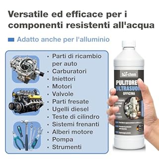 Bio-Chem - Detergente ad ultrasuoni per officina 2L concentrato - Uso professionale in officine e industrie - Prodotto per carburatori, parti meccaniche, componenti elettronici