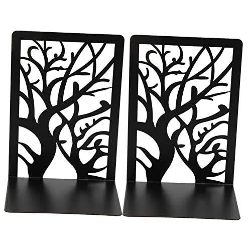 HOMSFOU 2piezas Reposalibros Metálicos Sujetalibros para Estanterías Organizador