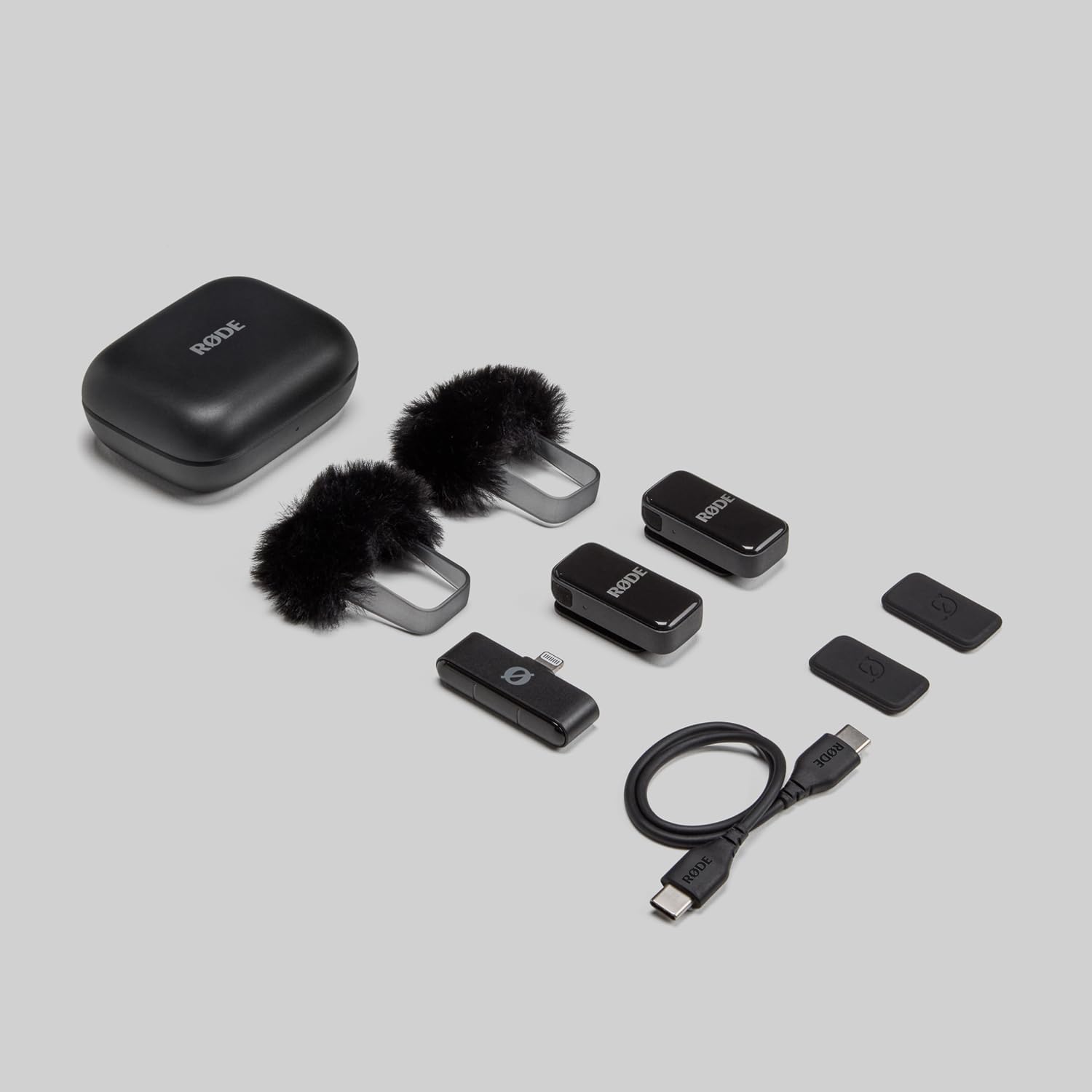 Rode Système de microphone sans fil micro sans fil iOS Light-ning avec étui souple Keepdrum