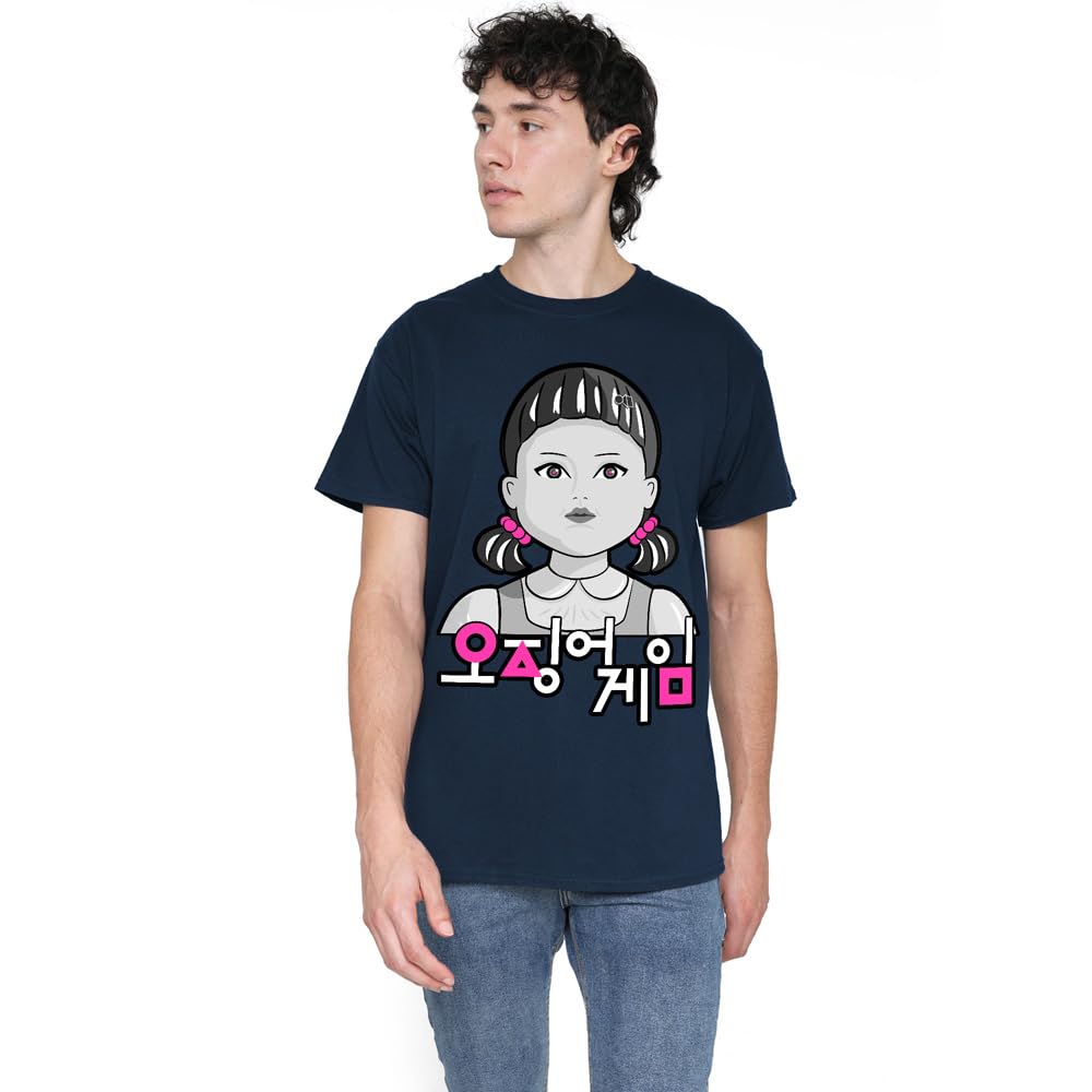 Squid Game Young-HEE Pop Art Unisex T Shirt, Navy, XX-Large