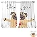 Produktbild DESPKON-HOME Verdunkelnde breite Vorhänge mit niedlichem Hund sagt Thank You Mops mit Herz voller Dankbarkeit zum Binden von Fenstern, Wohnzimmer, Color01, W84" x L84"(214cm x 214cm)