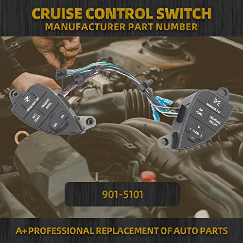 image for Dasbecan Left Driver Side Cruise Control Switch Compatible with Intern